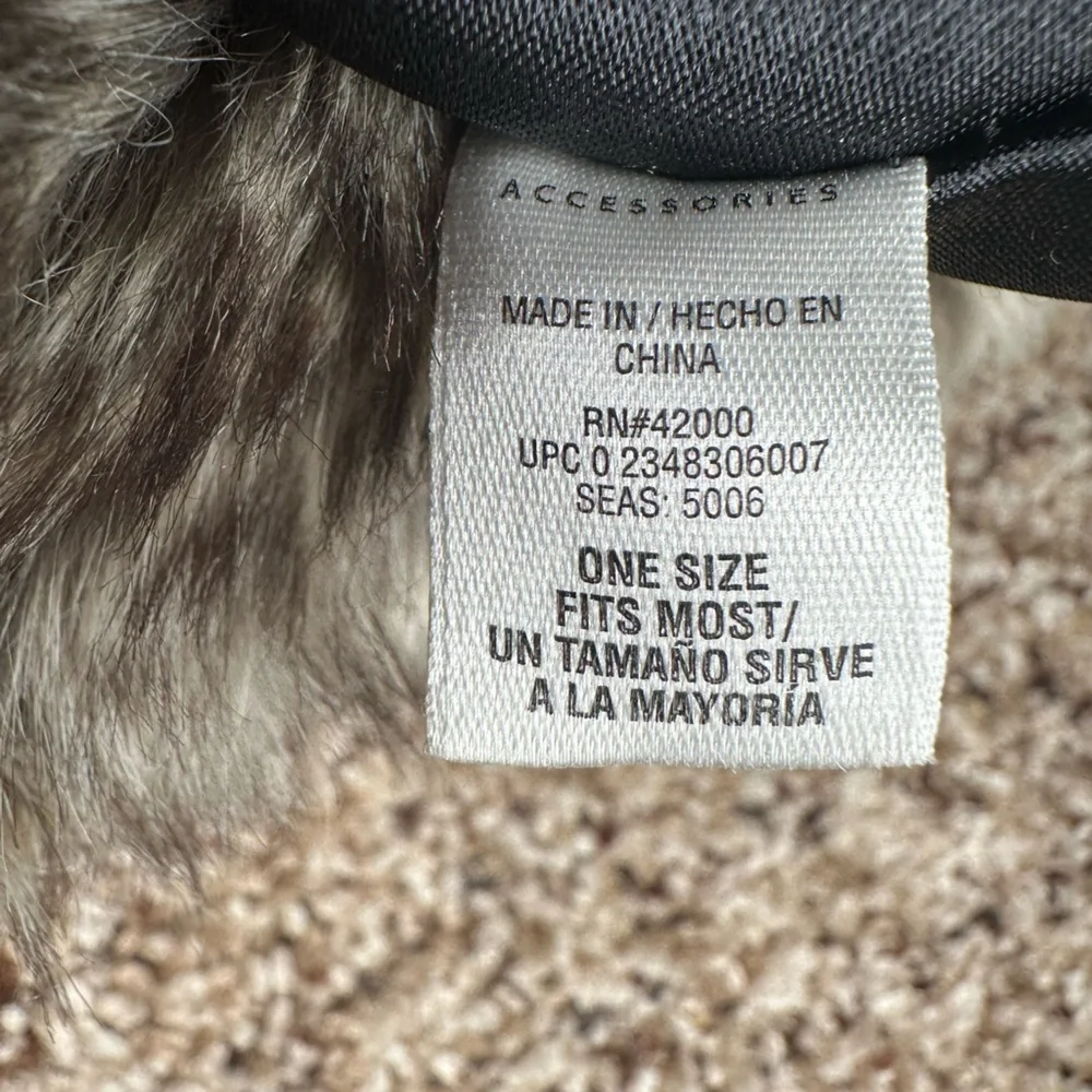 Chic Faux Fur Bucket Hat – Gray Brown Winter‎ Hat One Size
